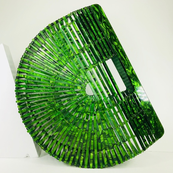CLOSET REHAB Handbags - Green Acrylic Arc Handbag